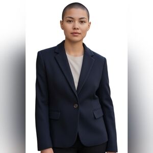 Zara Women’s Black Notch Collar Flap Pocket  1 Button Velvet Blazer Size Small